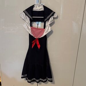 Nautical Dress with hat - blue and red